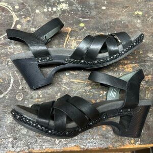 Dansko Strappy Wedge Heeled Black Sandals